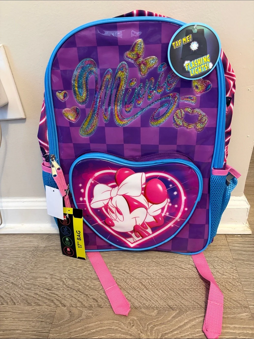 Minnie Kids Backpack – Purple with Pink & Blue Accents